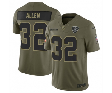 Men's Las Vegas Raiders #32 Marcus Allen Olive 2025 Salute to Service Limited Football Stitched Jersey