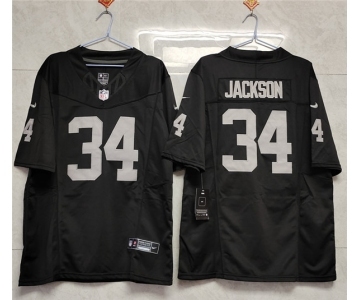 Men's Las Vegas Raiders #34 Bo Jackson Black 2023 F.U.S.E Vapor Untouchable Stitched Football Jersey