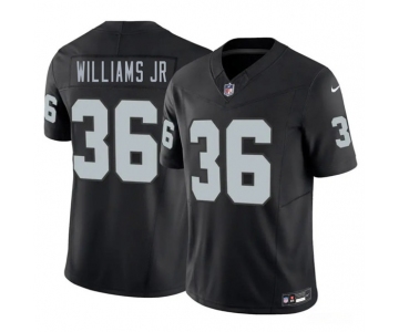 Men's Las Vegas Raiders #36 E.J. Williams Jr Black 2026 Draft F.U.S.E. Vapor Untouchable Limited Football Stitched Jersey