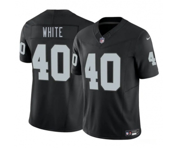 Men's Las Vegas Raiders #40 Devin White Black 2025 F.U.S.E. Vapor Football Stitched Jersey