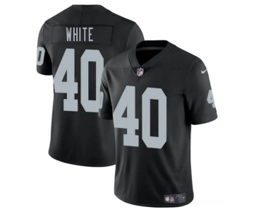 Men's Las Vegas Raiders #40 Devin White Black 2025 Vapor Football Stitched Jersey