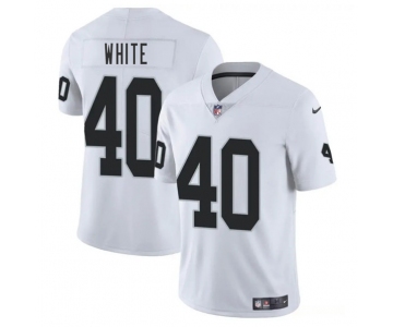 Men's Las Vegas Raiders #40 Devin White White 2025 Vapor Football Stitched Jersey