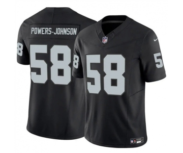 Men's Las Vegas Raiders #58 Jackson Powers-Johnson Black 2025 F.U.S.E. Vapor Untouchable Limited Football Stitched Jersey