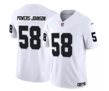 Men's Las Vegas Raiders #58 Jackson Powers-Johnson White 2025 F.U.S.E. Vapor Untouchable Limited Football Stitched Jersey