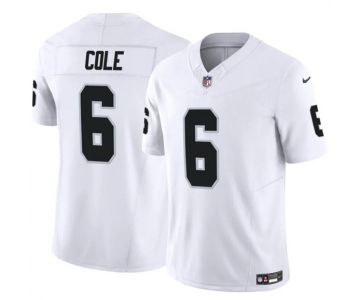 Men's Las Vegas Raiders #6 A.J. Cole White 2025 F.U.S.E. Vapor Untouchable Limited Football Stitched Jersey