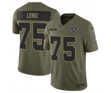 Men's Las Vegas Raiders #75 Howie Long Olive 2025 Salute to Service Limited Football Stitched Jersey