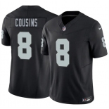 Men's Las Vegas Raiders #8 Kirk Cousins Black 2026 F.U.S.E. Vapor Untouchable Limited Football Stitched Jersey