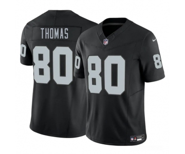 Men's Las Vegas Raiders #80 Ian Thomas Black 2025 F.U.S.E. Vapor Football Stitched Jersey