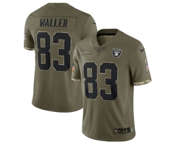 Men's Las Vegas Raiders #83 Darren Waller 2022 Olive Salute To Service Limited Stitched Jersey