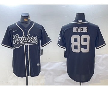 Men's Las Vegas Raiders #89 Brock Bowers Black Cool Base Baseball Stitched Jersey