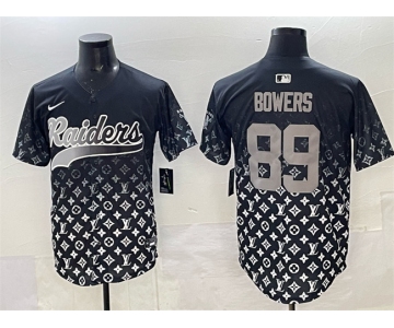 Men's Las Vegas Raiders #89 Brock Bowers Black Limited Stitched Baseball Jersey