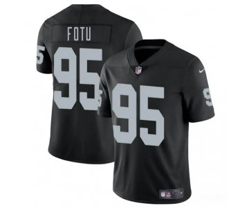 Men's Las Vegas Raiders #95 Leki Fotu Black 2025 Vapor Football Stitched Jersey