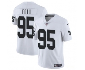 Men's Las Vegas Raiders #95 Leki Fotu White 2025 Vapor Football Stitched Jersey