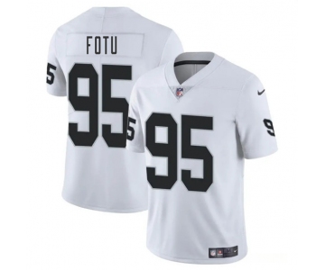 Men's Las Vegas Raiders #95 Leki Fotu White 2025 Vapor Football Stitched Jersey
