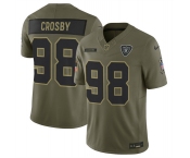 Men's Las Vegas Raiders #98 Maxx Crosby Olive 2025 Salute to Service Limited Football Stitched Jersey