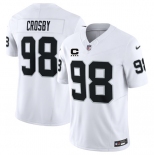 Men's Las Vegas Raiders #98 Maxx Crosby White 2025 F.U.S.E. With 4-Star C Patch Vapor Limited Football Stitched Jersey