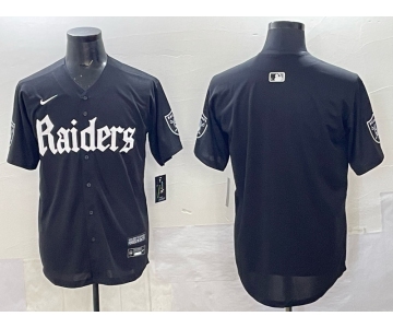 Men's Las Vegas Raiders Blank Black 'Gothic Sin City Shadows Edition' Vapor Limited Stitched Baseball Jersey