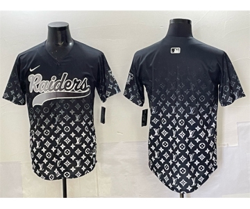 Men's Las Vegas Raiders Blank Black Limited Stitched Baseball Jersey