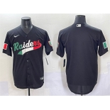 Men's Las Vegas Raiders Blank Black Mexico Cool Base Stitched Baseball Jersey