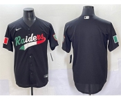 Men's Las Vegas Raiders Blank Black Mexico Cool Base Stitched Baseball Jersey