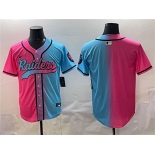 Men's Las Vegas Raiders Blank Pink Blue Limited Stitched Baseball Jersey
