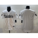 Men's Las Vegas Raiders Blank White 'Gothic Sin City Shadows Edition' Vapor Limited Stitched Baseball Jersey