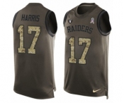 Men's Nike Oakland Raiders #17 Dwayne Harris Limited Green Salute to Service Tank Top NFL Jersey