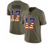 Men's Nike Oakland Raiders #17 Dwayne Harris Limited Olive USA Flag 2017 Salute to Service NFL Jersey