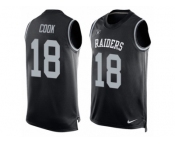 Men's Nike Oakland Raiders #18 Connor Cook Limited Black Player Name & Number Tank Top NFL Jersey