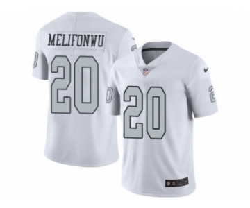 Men's Nike Oakland Raiders #20 Obi Melifonwu Limited White Rush NFL Jersey