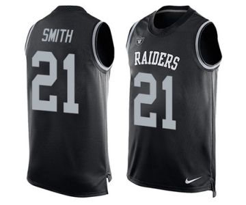Men's Nike Oakland Raiders #21 Sean Smith Limited Black Player Name & Number Tank Top NFL Jersey
