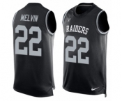 Men's Nike Oakland Raiders #22 Rashaan Melvin Limited Black Player Name & Number Tank Top NFL Jersey