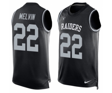 Men's Nike Oakland Raiders #22 Rashaan Melvin Limited Black Player Name & Number Tank Top NFL Jersey