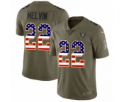 Men's Nike Oakland Raiders #22 Rashaan Melvin Limited Olive USA Flag 2017 Salute to Service NFL Jersey