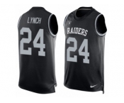 Men's Nike Oakland Raiders #24 Marshawn Lynch Limited Black Player Name & Number Tank Top NFL Jersey