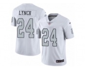 Men's Nike Oakland Raiders #24 Marshawn Lynch Limited White Rush NFL Jersey
