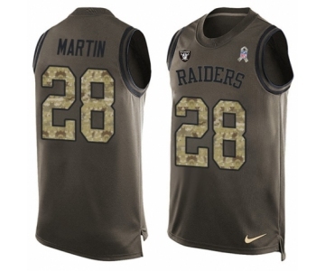 Men's Nike Oakland Raiders #28 Doug Martin Limited Green Salute to Service Tank Top NFL Jersey