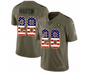 Men's Nike Oakland Raiders #28 Doug Martin Limited Olive USA Flag 2017 Salute to Service NFL Jersey