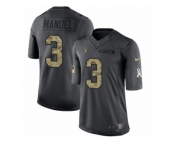 Men's Nike Oakland Raiders #3 E. J. Manuel Limited Black 2016 Salute to Service NFL Jersey