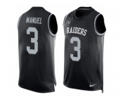 Men's Nike Oakland Raiders #3 E. J. Manuel Limited Black Player Name & Number Tank Top NFL Jersey