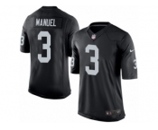 Men's Nike Oakland Raiders #3 E. J. Manuel Limited Black Team Color NFL Jersey
