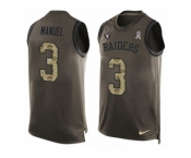 Men's Nike Oakland Raiders #3 E. J. Manuel Limited Green Salute to Service Tank Top NFL Jersey