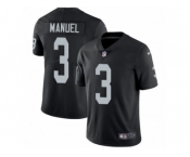 Men's Nike Oakland Raiders #3 E. J. Manuel Vapor Untouchable Limited Black Team Color NFL Jersey