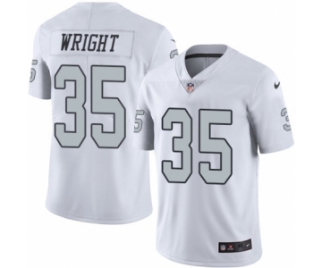Men's Nike Oakland Raiders #35 Shareece Wright Elite White Rush Vapor Untouchable NFL Jersey