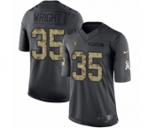 Men's Nike Oakland Raiders #35 Shareece Wright Limited Black 2016 Salute to Service NFL Jersey