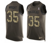 Men's Nike Oakland Raiders #35 Shareece Wright Limited Green Salute to Service Tank Top NFL Jersey