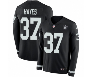 Men's Nike Oakland Raiders #37 Lester Hayes Limited Black Therma Long Sleeve NFL Jersey