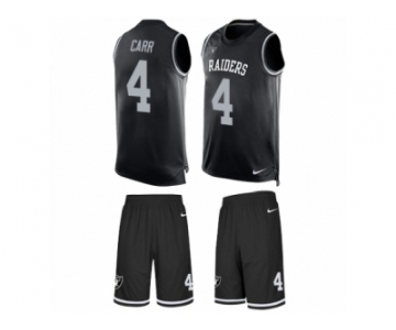 Men's Nike Oakland Raiders #4 Derek Carr Limited Black Tank Top Suit NFL Jersey