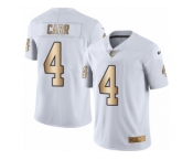 Men's Nike Oakland Raiders #4 Derek Carr Limited White Gold Rush NFL Jersey