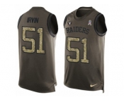 Men's Nike Oakland Raiders #51 Bruce Irvin Limited Green Salute to Service Tank Top NFL Jersey